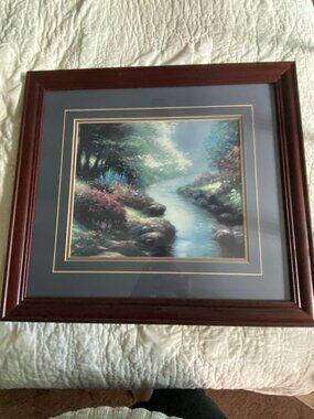 Thomas Kinkade PETALS OF HOPE The Garden Of Promise Framed Matted Print 19"x 21"